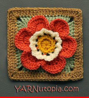 Autumn Blooms Crochet Granny Square