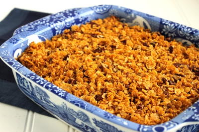 Sweet Potato Casserole with Cornflake Pecan Crust