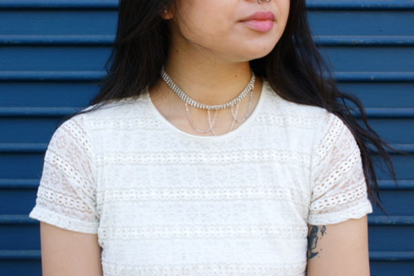 Rhinestone Chain Choker Necklace