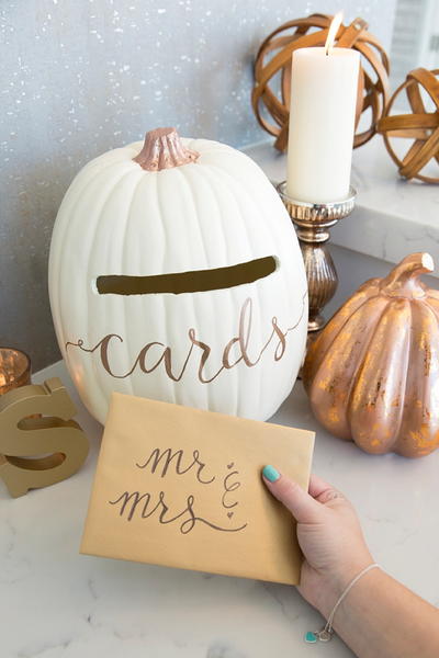 Faux Pumpkin Card Box