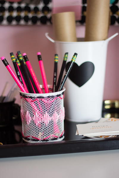 Embroidered DIY Desk Organizer Accessories