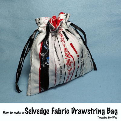 Selvedge Fabric Drawstring Bag Tutorial