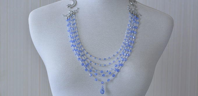 Crystal beaded ball necklace