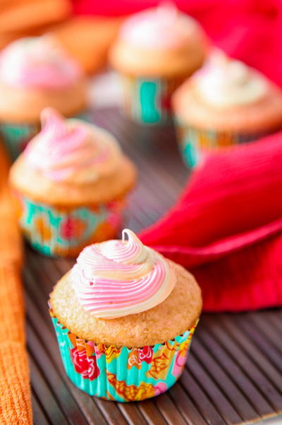 Rainbow Sherbet Cupcakes | TheBestDessertRecipes.com