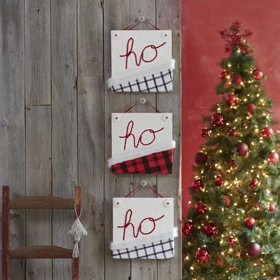 "Ho Ho Ho" Faux Stitched Wall Art