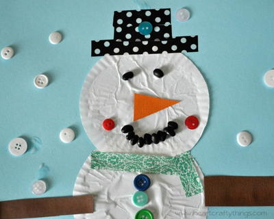 Snowman Cupcake Liner Paper Craft
