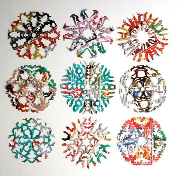 Junk Mail Paper Snowflake Patterns