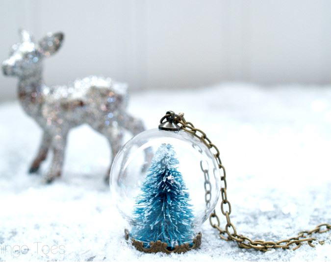 Stylish DIY Snow Globe Necklace | AllFreeChristmasCrafts.com