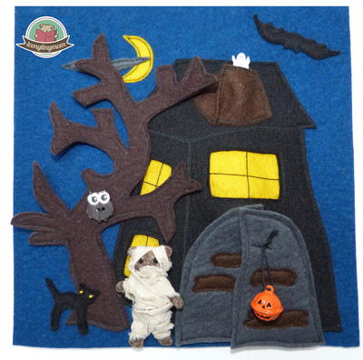 Teddy and the Haunted House Quiet Book Pattern