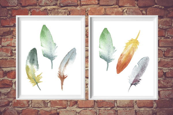 Colorful Feathers Printable Art