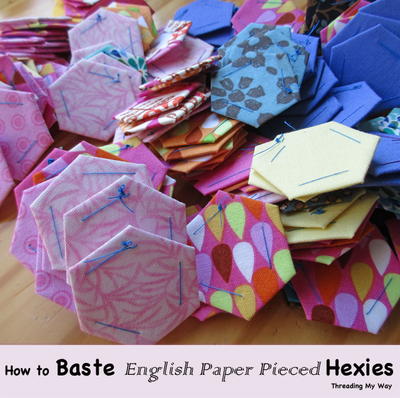 Basting English Paper Pieced Hexagons