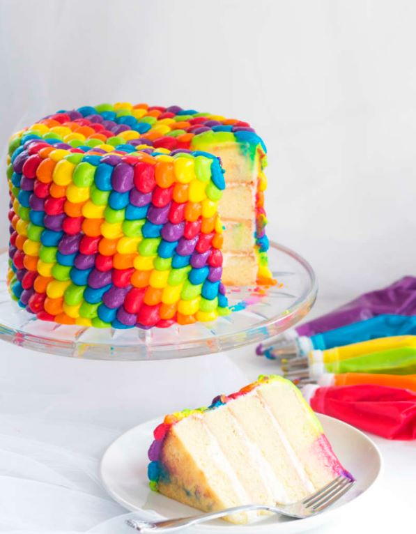 Gluten Free Rainbow Birthday Cake | FaveGlutenFreeRecipes.com