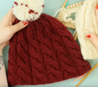 Winter Cable Knit Beanie Pattern