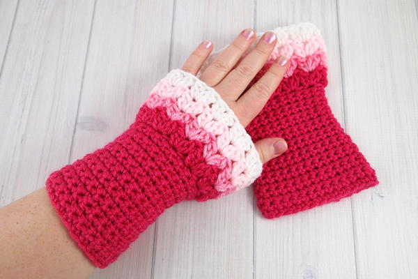 Sweetheart Crochet Wrist Warmers