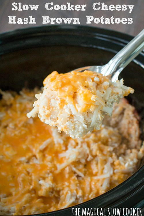 Easy Slow Cooker Cheesy Hash Brown Casserole