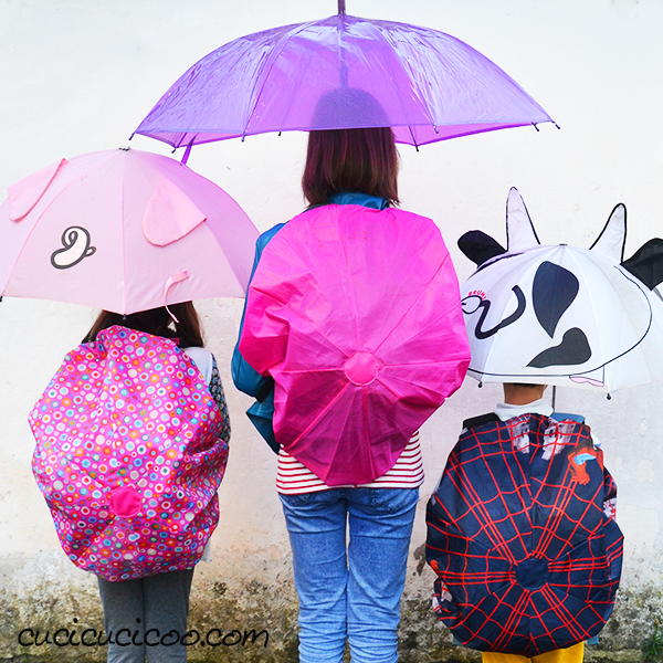 Upcycled Backpack Rain Covers from Umbrellas
