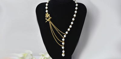 Simple Chains and Pearls Homemade Necklace