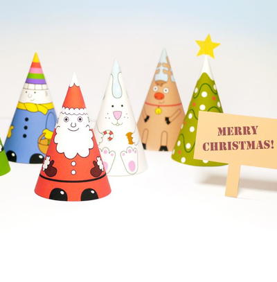 Santa's Gang Cone Paper Dolls Printable