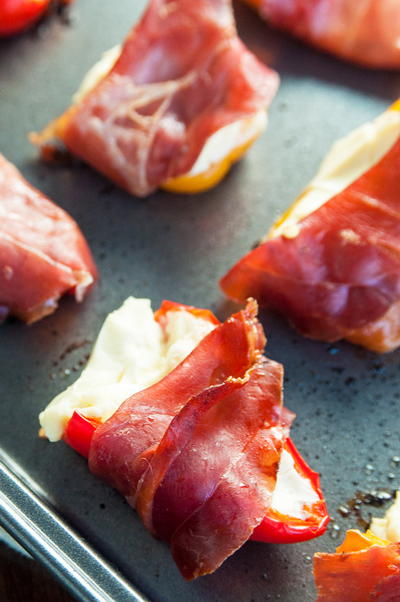Prosciutto Wrapped Stuffed Peppers