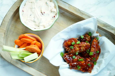 Baked Spicy BBQ Adobo Chicken Wings