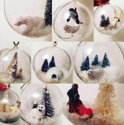 Arctic Snow Globe Ball Ornaments