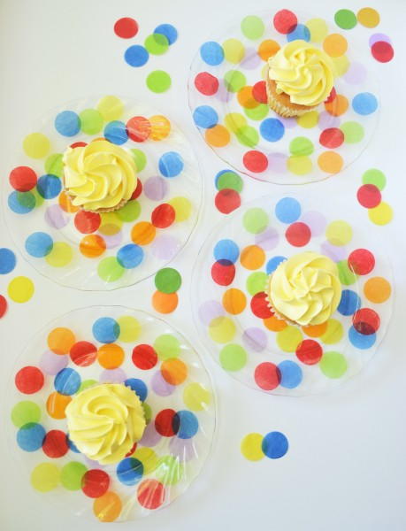 Colorful Confetti Decoupage Plates