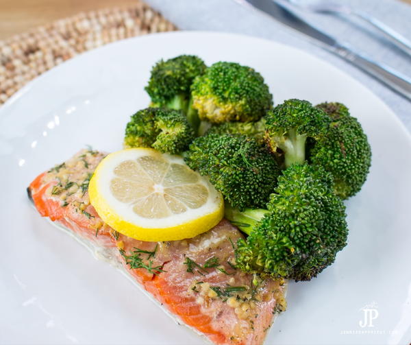 Paleo Grill Roasted Broccoli Recipe with Cedar Plank Salmon