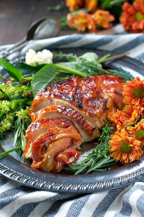 Easy Maple-Glazed Roasted Turkey Breast | FaveHealthyRecipes.com