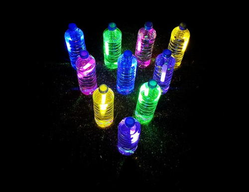 Glow-in-the-Dark Bowling Plastic Bottle Craft