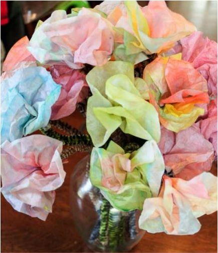 Grandma's Favorite Colored Coffee Filter Flowers