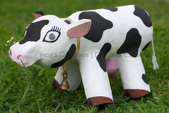 Bessie Papier Mache Cow Craft