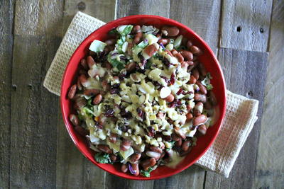Mixed Green Salad with Red Beans
