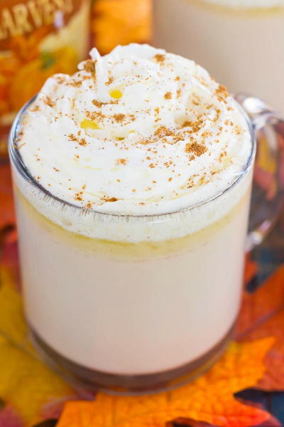Slow Cooker Pumpkin Caramel White Hot Chocolate