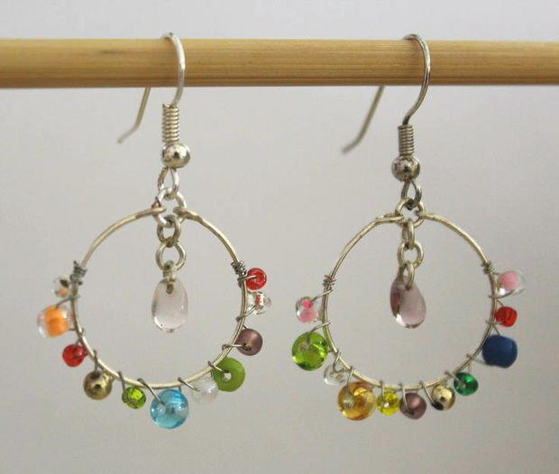 Stashbusters Beaded Hoop Earrings