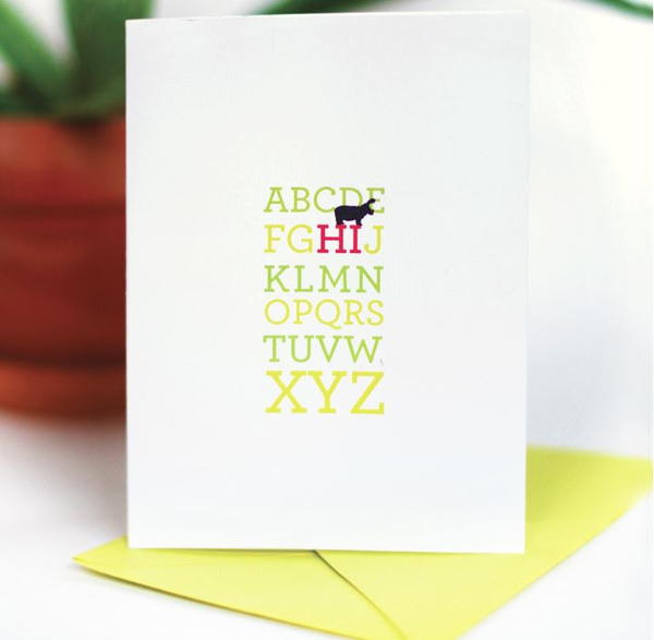 Alphabet Message Printable Greeting Card