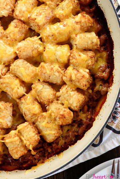 Skillet Sloppy Joe Tater Tot Casserole