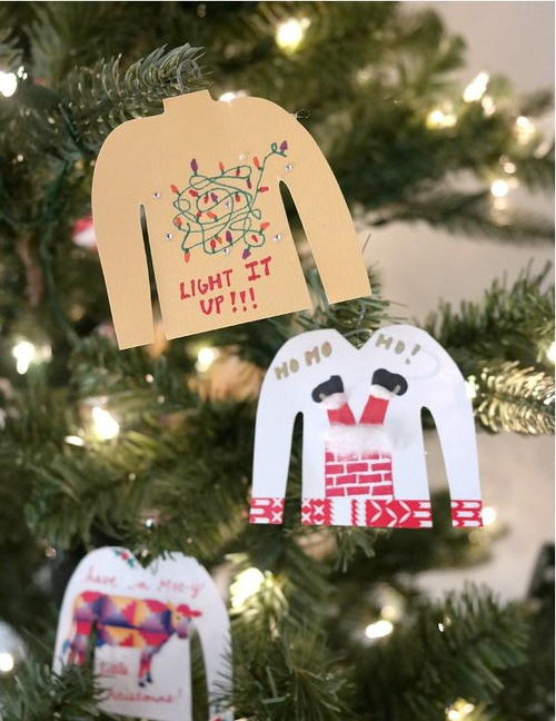 Ugly Christmas Sweater Paperclip Homemade Ornaments
