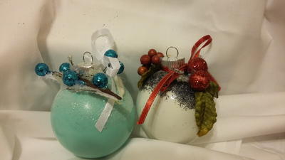 Glass Glitter Bauble Christmas Ornaments