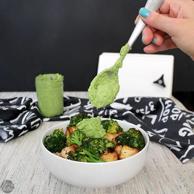 Tofu Broccoli Bowl with Oil Free Pesto