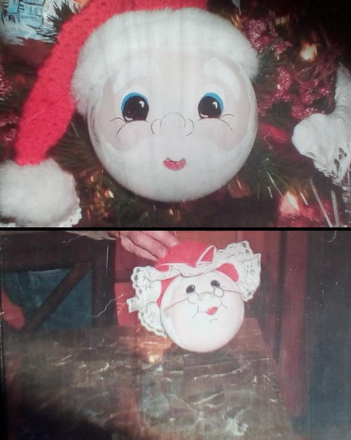 Mr  Mrs Claus Lightbulb Ornaments