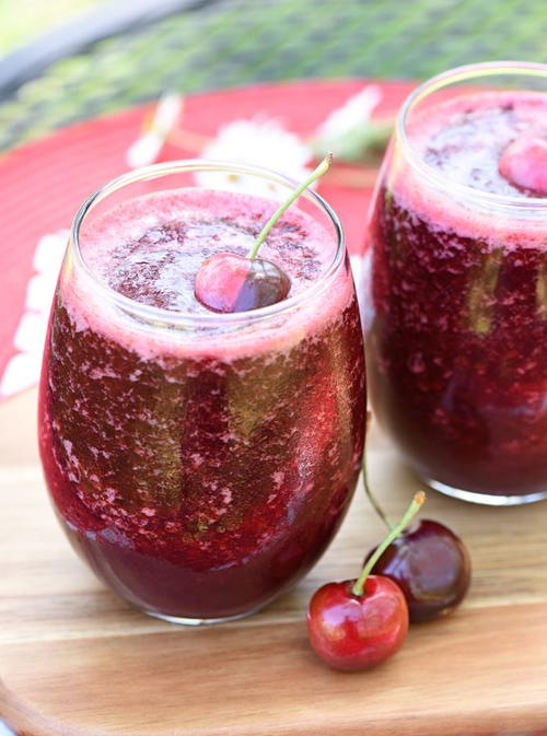 Cheerful Cherry Vanilla Wine Slushies