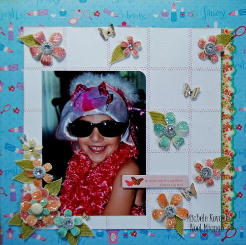 Fancy Floral Mixed Media Scrapbook Layout