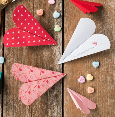 Free Printable Heart Paper Airplanes