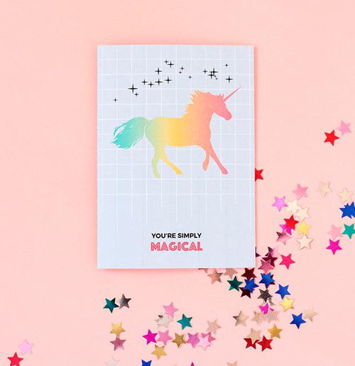Magical Unicorn Printable Greeting Card