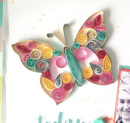 Pretty Pastel Paper Quilled Butterfly