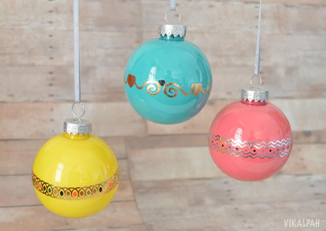 DIY Christmas Ornaments using Temporary Tattoos 