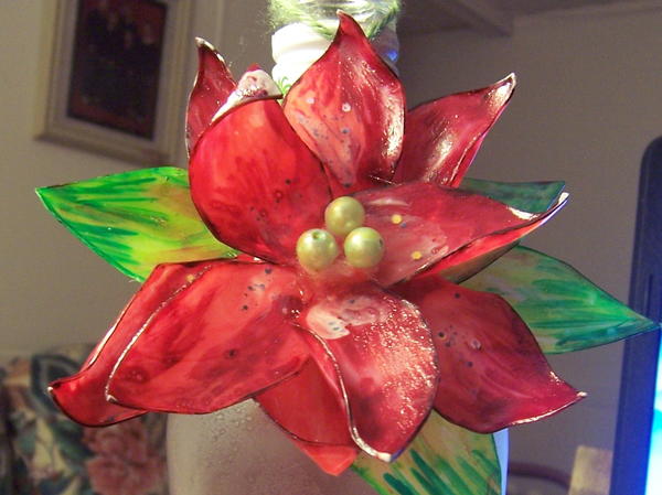 Tea Jug Poinsettia Ornament