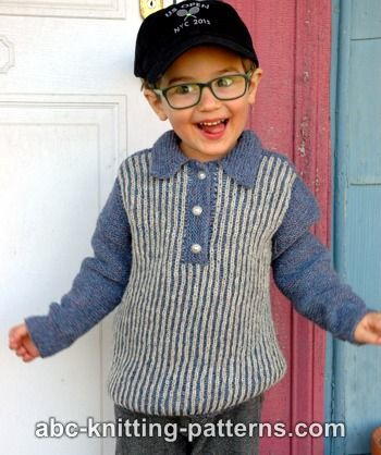 Boy S Sporty Brioche Sweater Allfreeknitting Com Boy S Sporty Brioche Sweater Allfreeknitting Com