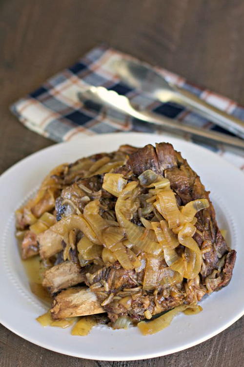 Slow Cooker Beer and Onion Beef Ribs | AllFreeSlowCookerRecipes.com