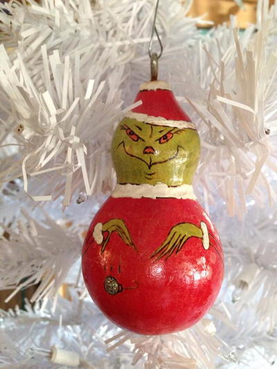 The Grinch Gourd Ornament